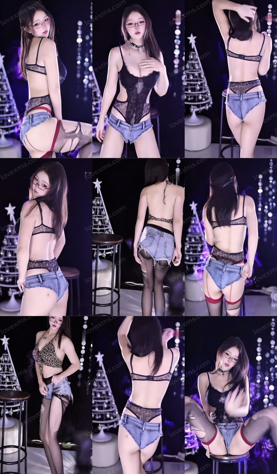 小心心 猫猫 三角牛仔裤比内裤还短酷酷擦边