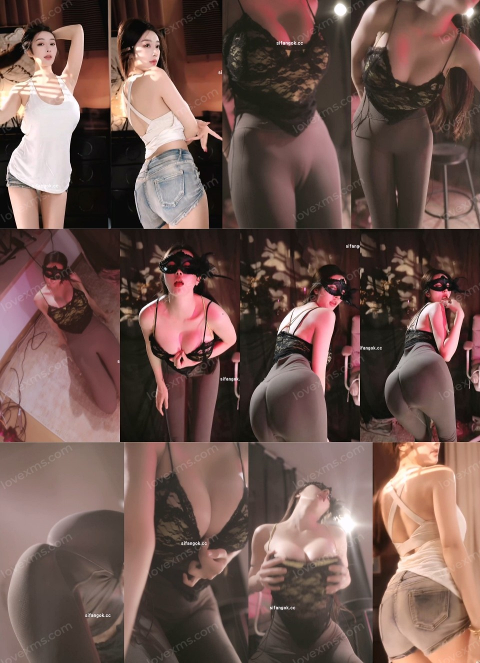 抖音 辣条条 瑜伽裤骆驼趾上帝视角抖胸定制